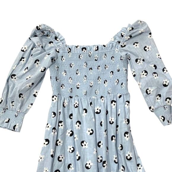 NWT Kate Spade Bphemian Midi Dress - Medium - Light Blue Print - 3/4 Sleeves - Picture 10 of 13